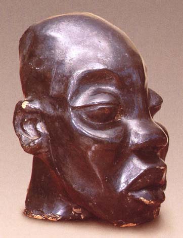 Lucas SITHOLE LS 6003 "Miner's Head" ("Head") ("Die Kop"), 1960 - polished clay - 021x011x026 cm