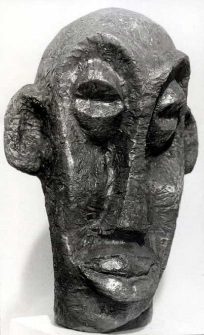 LS6823 Lucas SITHOLE "Honest", 1968 - copper beaten on wood 58x35.5 cm