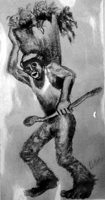 Lucas SITHOLE LS6834 "The Dustman", 1968 - Pastel and acryl on paper - 89x57 cm