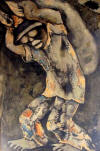 Lucas SITHOLE LS6836 "The coal miner", 1968 - mixed media/paper - 100x62.5 cm