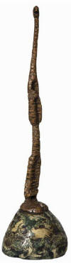 Lucas SITHOLE LS7459 "Absent minded", 1974 - kiaat on liquid steel base - 38cm H