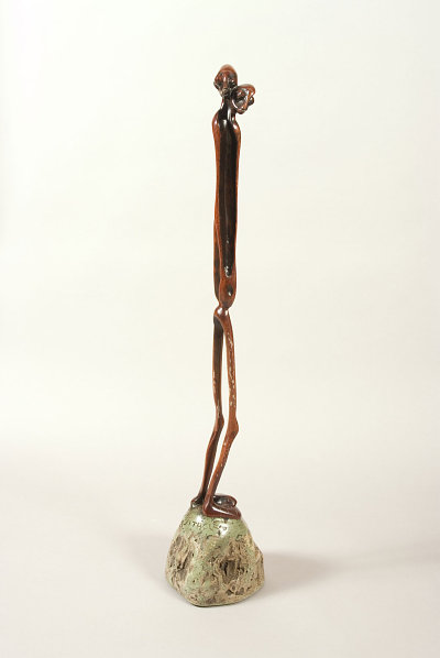 Lucas SITHOLE LS7503 "Winter II.", 1975 - Rhodesian teak on liquid steel base - 101x018x018 cm