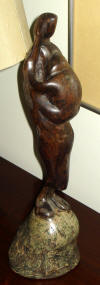 LS7545 Lucas SITHOLE "Don't come too near, my child is afraid of strangers", 1975 - Ebony on liquid steel base - 39cm H