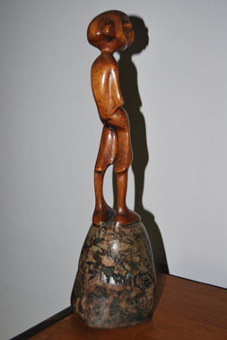 LS7607 Lucas SITHOLE "Where is my lamb?" 1976 Kiaat 39x11x11cm (right)