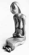 LS7811 Lucas SITHOLE "Where are my children?" 1978 Wild olive wood 040x014x027 cm