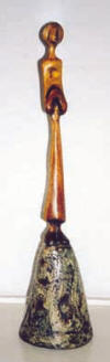 LS7926 Lucas SITHOLE "Blind woman" ("Ngiyobona"), 1979 - Swazi indigenous wood on liquid steel base - 47x11x11 cm