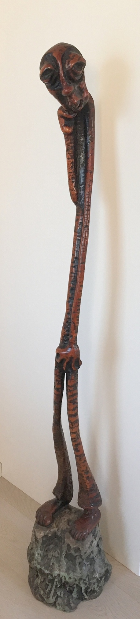 LS8008 Lucas SITHOLE "No job", 1980 - yarrawood on liquid steel base - 159x27x24 cm