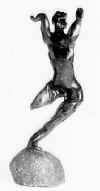 LS8604 Lucas SITHOLE "Winner's dance" 1986 (frontview) Indigenous root form on copper clad base 085x038x034 cm