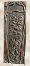 LS8605 Lucas SITHOLE "In the end we'll rejoice" 1986 Panel: mahogany 190x070x003 cm