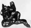 LS8702 Lucas SITHOLE "Lovers (Love wrestlers)" 1987 Msimbiti 024x026x023 cm