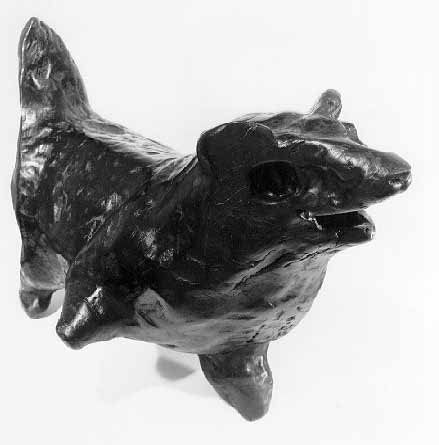 SITHOLE LS9105 "Catch it, Bova" ("Dog") ("Vat hom, Bova!"), 1991 - Indigenous wood - 060x081x055 cm