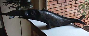 LS9304 Lucas SITHOLE "The big fish from the sea" ("Mkhoma"), 1993 - Ironwood (Imbondwe) - 027x016x103 cm