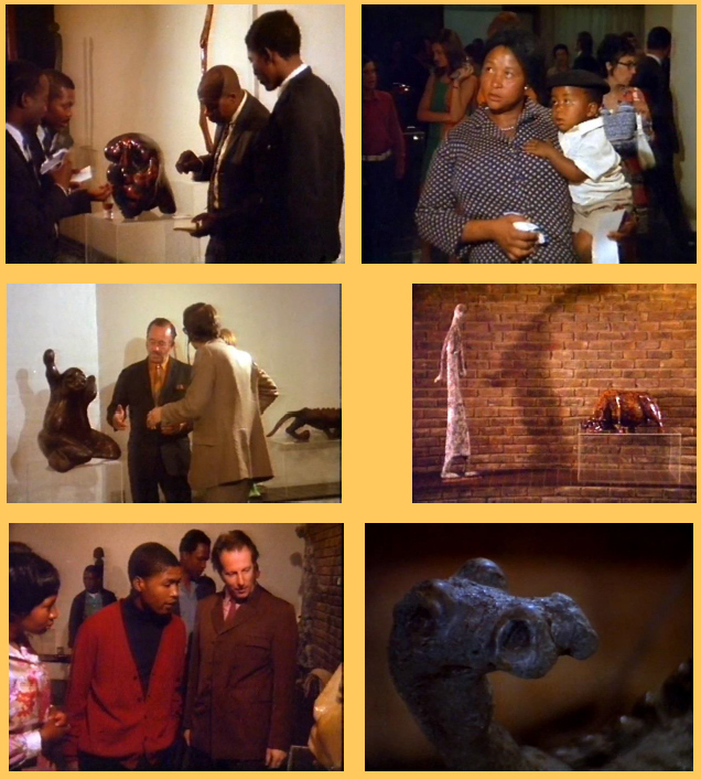 Lucas SITHOLE opening scene at Gallery 101, Johannesburg, October 1970 - stills from Richard Harvey's documentary