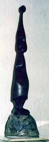 Query "X" Lucas SITHOLE "Figure (?)", 1974 (?) wood (?) on liquid steel base - meas. n/a